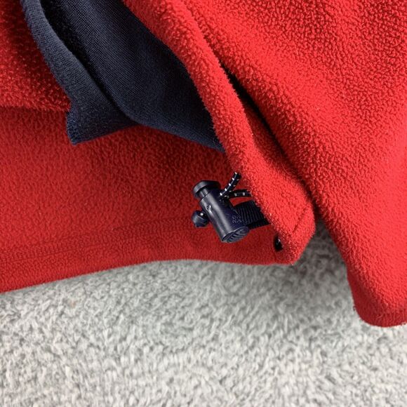 Old Navy Men's Fleece Sweater Sz Large Red Embroidered Logo Quarter Zip Pullover - Picture 8 of 13